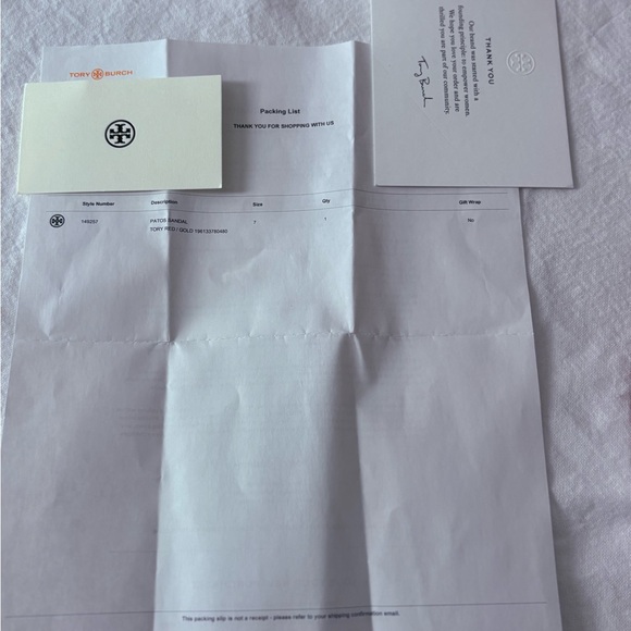 Tory Burch Red Ballet Flats with Golden Accents - Picture 7 of 8